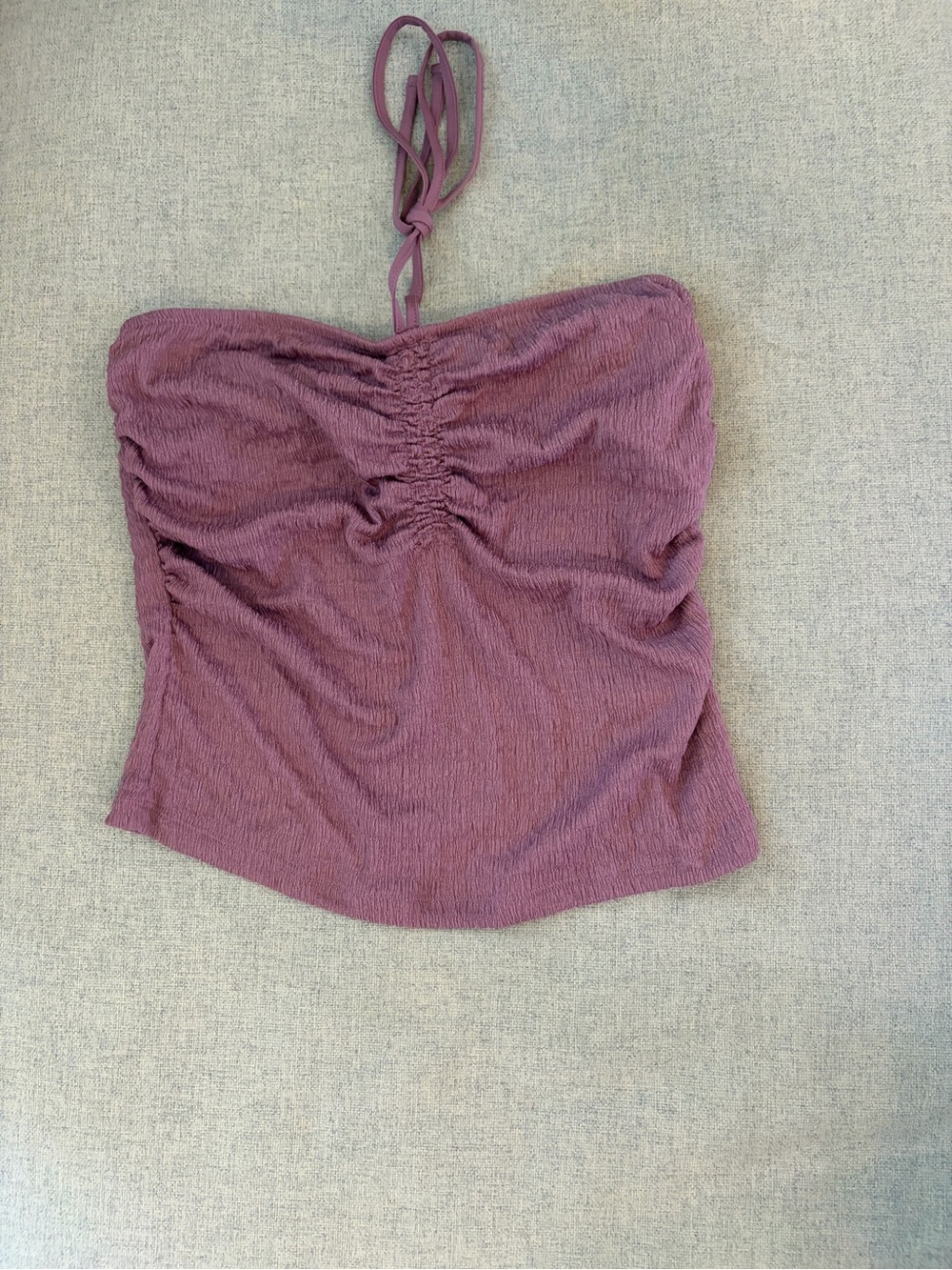A New Day Mauve Purple Ruched Halter Tube Top Size Small
